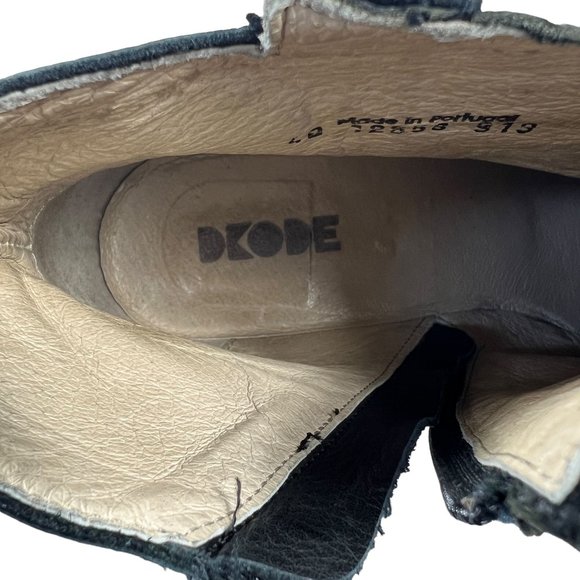 Dkode Jemila Leather Textured Crocodile Embossed Ankle Boots in Black Size 40 - Picture 8 of 12